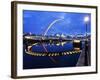 Gateshead Millennium Bridge and the Sage at Dusk, Newcastle, Tyne and Wear, England, United Kingdom-Mark Sunderland-Framed Photographic Print