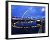 Gateshead Millennium Bridge and the Sage at Dusk, Newcastle, Tyne and Wear, England, United Kingdom-Mark Sunderland-Framed Photographic Print