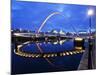 Gateshead Millennium Bridge and the Sage at Dusk, Newcastle, Tyne and Wear, England, United Kingdom-Mark Sunderland-Mounted Photographic Print