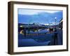 Gateshead Millennium Bridge, the Sage and Tyne Bridge at Dusk, Spanning the River Tyne Between Newc-Mark Sunderland-Framed Photographic Print