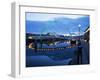 Gateshead Millennium Bridge, the Sage and Tyne Bridge at Dusk, Spanning the River Tyne Between Newc-Mark Sunderland-Framed Photographic Print