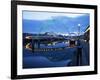 Gateshead Millennium Bridge, the Sage and Tyne Bridge at Dusk, Spanning the River Tyne Between Newc-Mark Sunderland-Framed Photographic Print