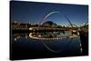 Gateshead Quays with Sage Gateshead and Millennium Bridge at Night-Peter Barritt-Stretched Canvas