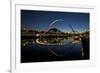 Gateshead Quays with Sage Gateshead and Millennium Bridge at Night-Peter Barritt-Framed Photographic Print