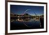 Gateshead Quays with Sage Gateshead and Millennium Bridge at Night-Peter Barritt-Framed Photographic Print