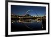 Gateshead Quays with Sage Gateshead and Millennium Bridge at Night-Peter Barritt-Framed Photographic Print