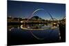 Gateshead Quays with Sage Gateshead and Millennium Bridge at Night-Peter Barritt-Mounted Photographic Print