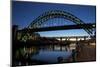 Gateshead Quays with Tyne Bridge and River Tyne Swing Bridge at Night-Peter Barritt-Mounted Photographic Print