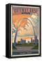 Gateway Arch National Park, Missouri - Lithograph National Park Series - Lantern Press Artwork-Lantern Press-Framed Stretched Canvas