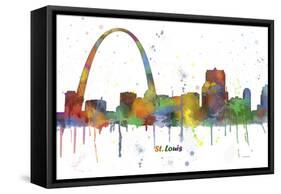 Gateway Arch St Loius Missouri Skyline MCLR 1-Marlene Watson-Framed Stretched Canvas