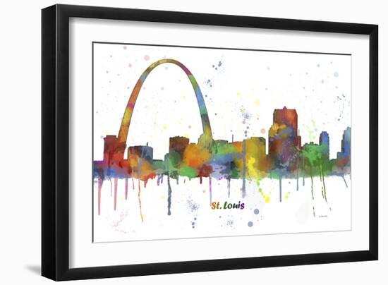 Gateway Arch St Loius Missouri Skyline MCLR 1-Marlene Watson-Framed Giclee Print