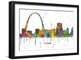 Gateway Arch St Loius Missouri Skyline MCLR 1-Marlene Watson-Framed Giclee Print