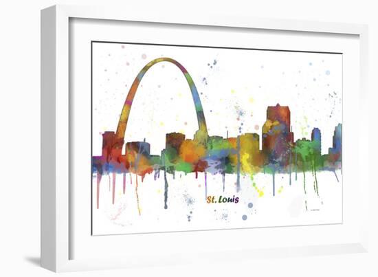 Gateway Arch St Loius Missouri Skyline MCLR 1-Marlene Watson-Framed Giclee Print