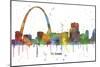 Gateway Arch St Loius Missouri Skyline MCLR 1-Marlene Watson-Mounted Giclee Print