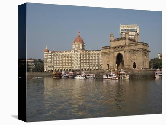 Gateway of India with Taj Mahal Palace and Tower Hotel in the background, Colaba, Mumbai, Mahara...-null-Stretched Canvas