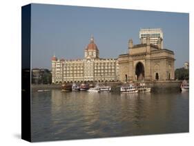 Gateway of India with Taj Mahal Palace and Tower Hotel in the background, Colaba, Mumbai, Mahara...-null-Stretched Canvas
