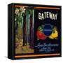 Gateway Orange Label - Lemon Cove, CA-Lantern Press-Framed Stretched Canvas