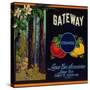 Gateway Orange Label - Lemon Cove, CA-Lantern Press-Stretched Canvas