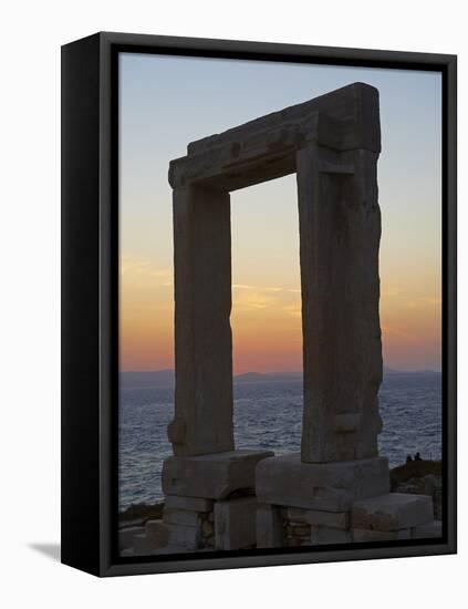 Gateway, Temple of Apollo, at the Archaeological Site, Naxos, Cyclades Islands, Greek Islands, Aege-Tuul-Framed Stretched Canvas