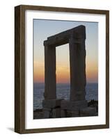 Gateway, Temple of Apollo, at the Archaeological Site, Naxos, Cyclades Islands, Greek Islands, Aege-Tuul-Framed Photographic Print