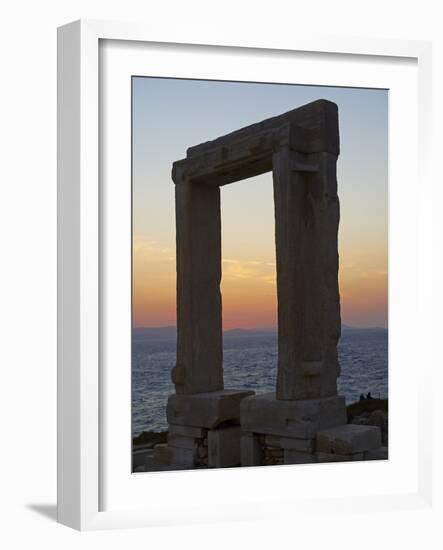 Gateway, Temple of Apollo, at the Archaeological Site, Naxos, Cyclades Islands, Greek Islands, Aege-Tuul-Framed Photographic Print