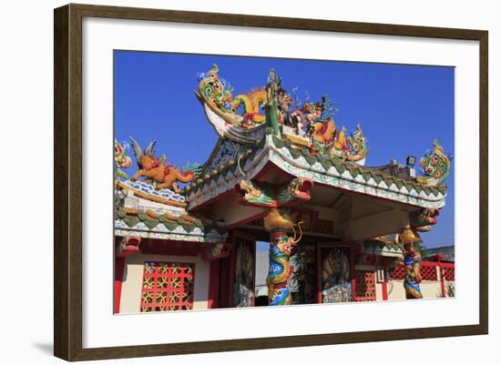 Gateway to Hainan Temple, Nathon City, Koh Samui Island, Thailand, Southeast Asia, Asia-Richard Cummins-Framed Photographic Print