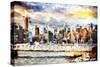 Gateway to New York - In the Style of Oil Painting-Philippe Hugonnard-Stretched Canvas