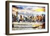 Gateway to New York - In the Style of Oil Painting-Philippe Hugonnard-Framed Giclee Print