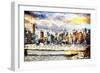 Gateway to New York - In the Style of Oil Painting-Philippe Hugonnard-Framed Giclee Print