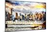 Gateway to New York - In the Style of Oil Painting-Philippe Hugonnard-Mounted Giclee Print