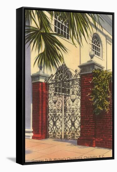 Gateway to St. Michael's Church, Charleston, South Carolina-null-Framed Stretched Canvas
