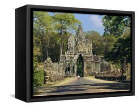 Gateway to the Bayon Temple Complex, Angkor, Siem Reap, Cambodia-Gavin Hellier-Framed Stretched Canvas