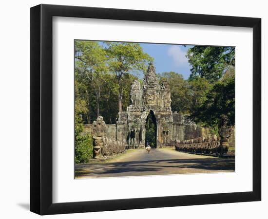 Gateway to the Bayon Temple Complex, Angkor, Siem Reap, Cambodia-Gavin Hellier-Framed Photographic Print