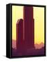 Gateway Tower and Bank of America Building at Dawn, Seattle, Washington, USA-William Sutton-Framed Stretched Canvas
