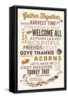 Gather Together - Thanksgiving Typography-Lantern Press-Framed Stretched Canvas