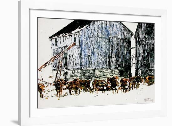 Gathered Outside on a Winter's Day-Micheal Zarowsky-Framed Giclee Print