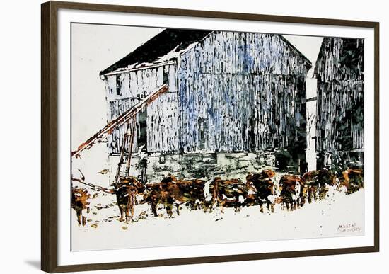 Gathered Outside on a Winter's Day-Micheal Zarowsky-Framed Giclee Print