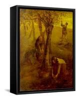 Gathering Apples-Jean-François Millet-Framed Stretched Canvas