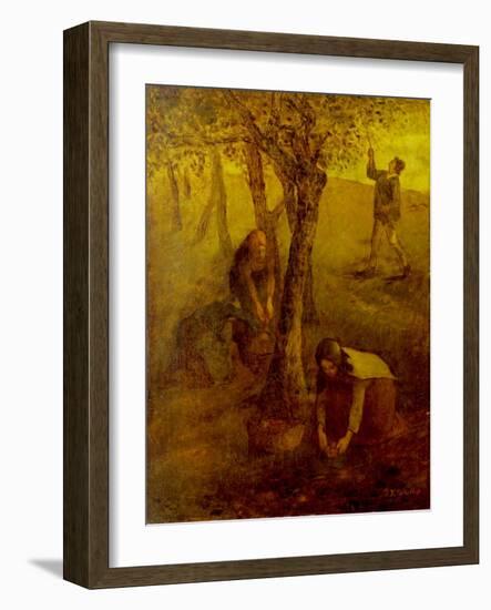 Gathering Apples-Jean-François Millet-Framed Giclee Print