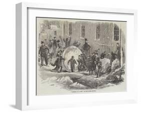 Gathering as it Goes; Or, the Monster Snowball-null-Framed Giclee Print