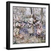 Gathering Bluebells, 1909-Edward Atkinson Hornel-Framed Giclee Print