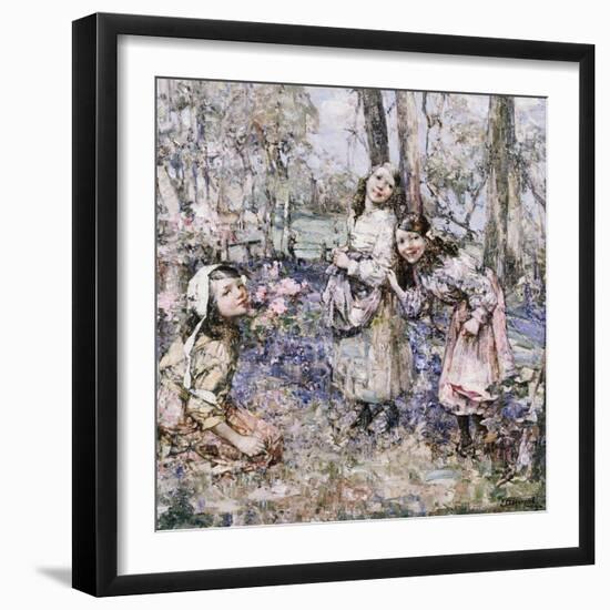 Gathering Bluebells, 1909-Edward Atkinson Hornel-Framed Giclee Print