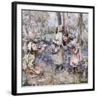 Gathering Bluebells, 1909-Edward Atkinson Hornel-Framed Giclee Print