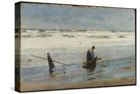 Gathering Driftwood, Holland, 1877-William Lionel Wyllie-Stretched Canvas