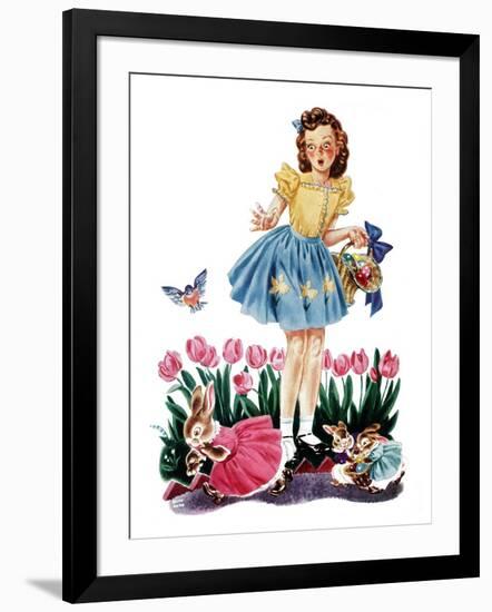 Gathering Eggs - Child Life-Keith Ward-Framed Giclee Print