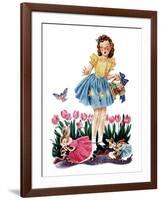 Gathering Eggs - Child Life-Keith Ward-Framed Giclee Print