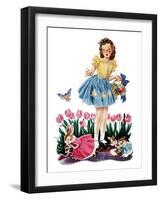 Gathering Eggs - Child Life-Keith Ward-Framed Giclee Print