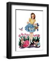 Gathering Eggs - Child Life-Keith Ward-Framed Premium Giclee Print