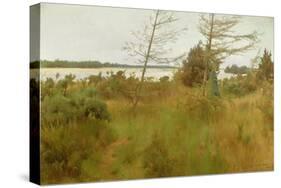Gathering Firewood by the Shore of a Lake-Alexander Mann-Stretched Canvas