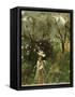 Gathering Flowers at Twilight-John Singer Sargent-Framed Stretched Canvas